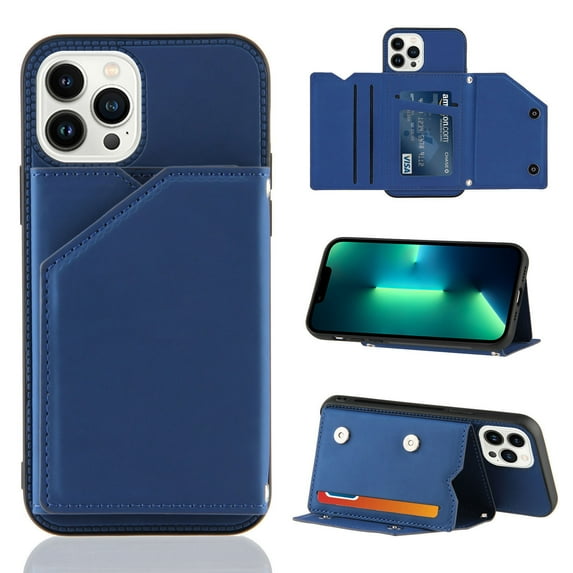Mantto Cases for iPhone 15 Pro Max Wallet Case with Card Holder, PU Leather ID Credit Card Slots Double Magnetic Clasp Kickstand Shockproof Back Flip Slim Phone Cover For iPhone 15 Pro Max, Blue