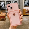thumbnail image 1 of Mantto Clear Case for iPhone 14 6.1 Inch, Slim Fit Transparent Case with Card Slot Lens Protection Wallet Cover, Soft Silicone Rubber Lightweight Shockproof Drop Resistant Case for iPhone 14,Pink, 1 of 4