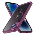 thumbnail image 1 of Mantto Clear Magnetic Case for iPhone 14 with Lens Film, Support Wireless Charging MagSafe, Rugged PC + TPU Shockproof Non-Yellowing Military Grade Protection Case for iPhone 14,Rosered, 1 of 8