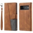 thumbnail image 1 of Mantto Compatible with Google Pixel 7 Pro Case, Wallet Flip Cover with Card Holder and Wrist Strap PU Leather Kickstand Caredit Card Slots Classic Phone Case Cover for Google Pixel 7 Pro,Brown, 1 of 9