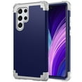 thumbnail image 1 of Mantto Compatible with Samsung Galaxy S22 Ultra 6.8 inch Case, 3 Layer Hybrid Hard PC Soft TPU Silicone Rugged Bumper Shockproof Anti Slip Protective Phone Cover for Samsung Galaxy S22 Ultra,Darkblue, 1 of 7
