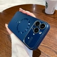 thumbnail image 1 of Mantto Compatible with iPhone 14 Pro Magnetic Slim Case [Compatible with MagSafe] Large Window Glass Camera Lens Protector Shock Resistant Matte Thin Phone Case for Women Men,Darkblue, 1 of 10