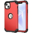 thumbnail image 1 of Mantto Compatible with iPhone 15 Plus Case,  3 Layer Hybrid Hard PC Soft Silicone Heavy Duty Shockproof Bumper Protective Phone Case Cover for iPhone 15 Plus, Red, 1 of 8