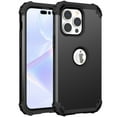 thumbnail image 1 of Mantto Compatible with iPhone 15 Pro Max Case,  3 Layer Hybrid Hard PC Soft Silicone Heavy Duty Shockproof Bumper Protective Phone Case Cover for iPhone 15 Pro Max, Black, 1 of 9