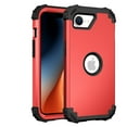 thumbnail image 1 of Mantto Compatible with iPhone 16e Case, 3 Layer Hybrid Hard PC Soft Silicone Heavy Duty Shockproof Bumper Protective Phone Case Cover for iPhone 16e, Red, 1 of 7