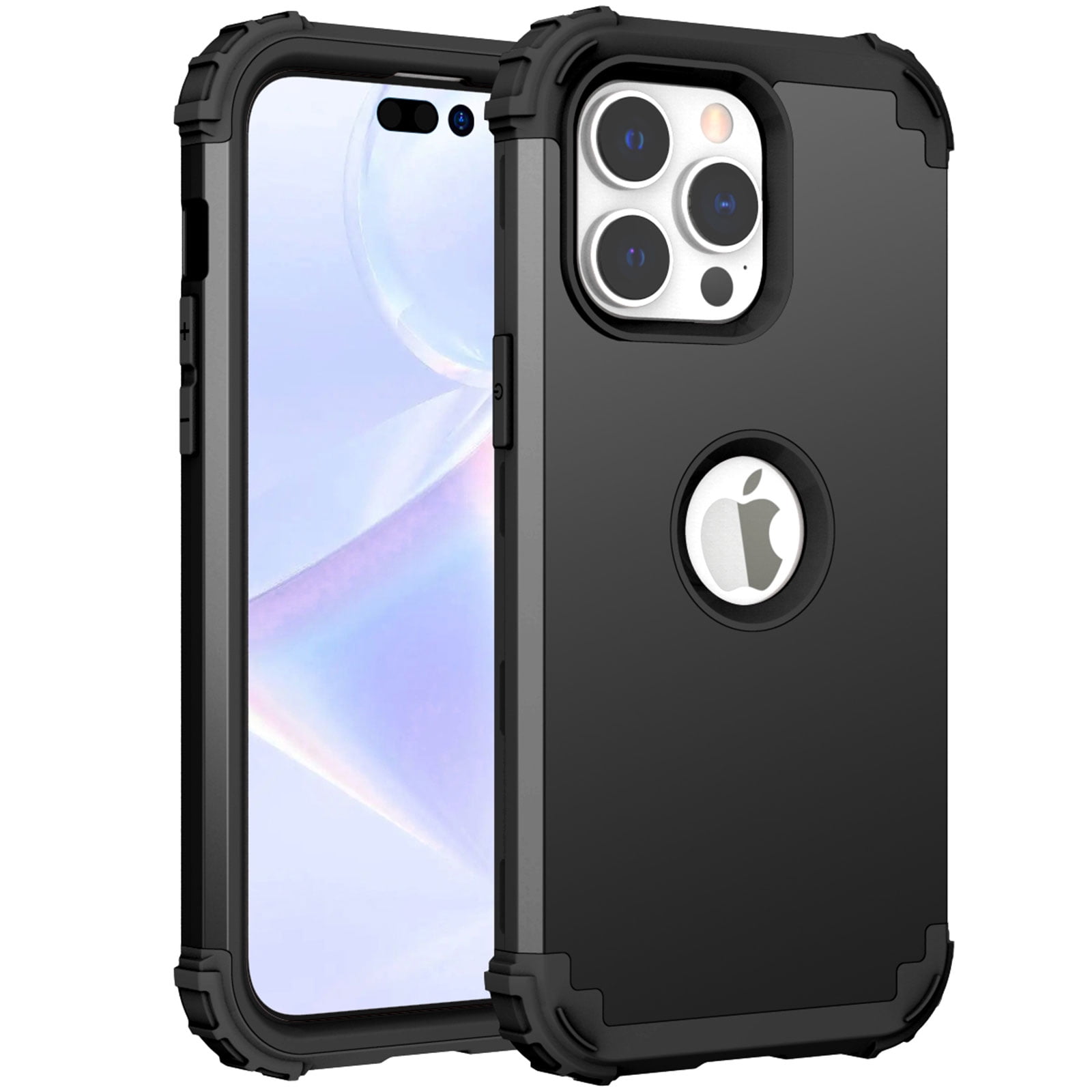 Mantto Compatible with iPhone X/XS Case, 3 Layer Hybrid Hard PC Soft  Silicone Heavy Duty Shockproof Bumper Protective Phone Case Cover for  iPhone X/XS, Black - Walmart Business Supplies