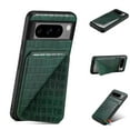 thumbnail image 1 of Mantto Crocodile Grain PU Leather Back Wallet Phone Case for Google Pixel 7a, Hidden Magnetic Credit Card Slot Holder, Horizontal & Vertical Kickstand Durable Protective Cover, Green, 1 of 6