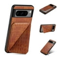 thumbnail image 1 of Mantto Crocodile Grain PU Leather Back Wallet Phone Case for Google Pixel 8, Hidden Magnetic Credit Card Slot Holder, Horizontal & Vertical Kickstand Durable Protective Cover, Brown, 1 of 6