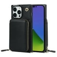 thumbnail image 1 of Mantto Crossbody Case for iPhone 14 Pro Max, Wallet Credit Card Kickstand Holder Shoulder Strap Zipper Pocket Premium PU Leather Case for Apple iPhone 14 Pro Max - 6.7", Black, 1 of 9
