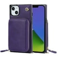 thumbnail image 1 of Mantto Crossbody Case for iPhone 15 Plus, Wallet Credit Card Kickstand Holder Shoulder Strap Zipper Pocket Premium PU Leather Case for Apple iPhone 15 Plus- 6.1", Purple, 1 of 12