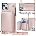 thumbnail image 1 of Mantto Crossbody Case for iPhone 15, RFID Blocking Wallet Credit Card Kickstand Holder Shoulder Strap Zipper Pocket Premium PU Leather Case Handbag for iPhone 15, Rosegold, 1 of 12