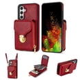 thumbnail image 1 of Mantto Crossbody Wallet Case for Samsung Galaxy S24 (6.2 inch),Premium PU Leather Metal Buckle Large Capacity Zipper Pocket Card Holder Shockproof Kickstand Phone Case with Shoulder Strap,Red, 1 of 13