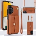 thumbnail image 1 of Mantto Crossbody Wallet Women Case for Samsung A13 4G, [RFID Blocking] CRedit Card Holder Phone Case with Strap Leather Purse with Lanyard Magnetic Flip Cover Girl for Samsung Galaxy A13 4G, Brown, 1 of 10