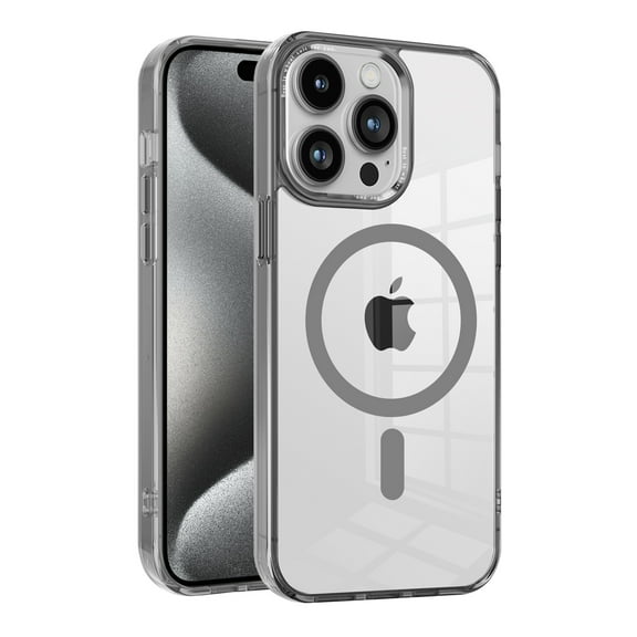 Mantto Crystal Clear Magnetic Case for iPhone 13 Pro Max Case [Compatible with MagSafe] [Anti-Yellow] Shockproof Protection Slim and Light Covers Transparent Slim Thin Phone Case,Grey