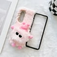 thumbnail image 1 of Mantto Cute Cartoon Case for Samsung Galaxy Z Fold 4, Kawaii Fluffy Plush Briquette Soft Warm Cover with Sparkle Glitter Diamond Rhinestone Lens Frame Case Shockproof Cold Weather Case,Pink, 1 of 8