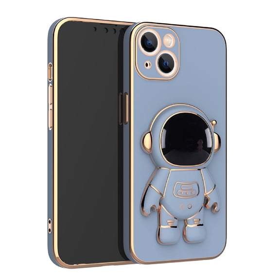 Mantto Cute Case for iPhone 11 Pro Max Ultra Slim Astronaut Hidden Stand Case Gold Plating Frame Shockproof Case with Kickstand Case Gray,For iPhone 11 Pro Max