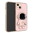 thumbnail image 1 of Mantto Cute Case for iPhone 11 Pro Max Ultra Slim Astronaut Hidden Stand Case Gold Plating Frame Shockproof Case with Kickstand Case Pink,For iPhone 11 Pro Max, 1 of 6