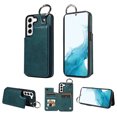 thumbnail image 1 of Mantto Design for Samsung Galaxy S22 PU Leather Wallet Phone Case with Kickstand Card Holder Slots Metal Ring Double Magnetic Clasp Back Flip Folio Protective Cover for Women Men,Green, 1 of 10