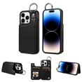 thumbnail image 1 of Mantto Design for iPhone 13 Pro PU Leather Wallet Phone Case with Kickstand Card Holder Slots Metal Ring Double Magnetic Clasp Back Flip Folio Protective Cover for Women Men,Black, 1 of 10