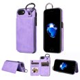 thumbnail image 1 of Mantto Design for iPhone 7/8/SE 2020/SE 2022 PU Leather Wallet Phone Case with Kickstand Card Holder Slots Metal Ring Double Magnetic Clasp Back Flip Folio Protective Cover for Women Men,Purple, 1 of 10