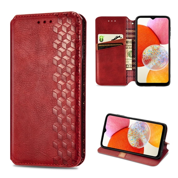 Mantto Designed for OnePlus Ace 3 5G / 12R Case, Retro PU Leather Wallet Phone Case with Credit Card Holder Protective Shockproof Magnetic Kickstand Flip Cover for OnePlus Ace 3 5G / 12R, Red