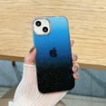 thumbnail image 1 of Mantto Designed for iPhone 13 6.1 Inch Gradient Clear Case, Colorful Two Colors Mixed Glitter Sparkling Powder Electroplated Slim Scratch Resistant Dust Case Cover, Black Blue, 1 of 8