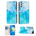 thumbnail image 1 of Mantto Fit for Samsung Galaxy A13 4G 6.6 inch Case with Wrist Strap,Marble Pattern Design PU Leather with Credit Card Slots & Stand Magnetic Clasp Flip Wallet Phone Case,Blue, 1 of 10