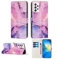thumbnail image 1 of Mantto Fit for Samsung Galaxy A53 5G Case with Wrist Strap,Marble Pattern Design PU Leather with Credit Card Slots & Stand Magnetic Clasp Flip Wallet Phone Case,Purple, 1 of 10