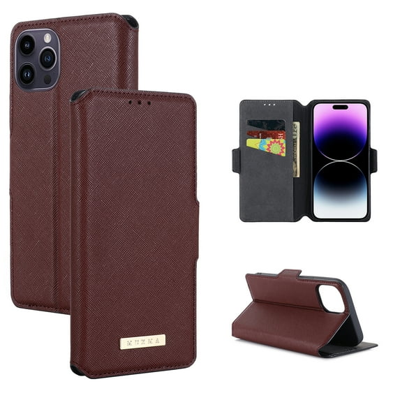 Mantto Flip Cover Wallet Case Designed for iPhone 13 Pro Max with Cash Card Holder, Kickstand, Magnetic Closure - Full Protection/Scratchproof - for Apple iPhone 13 Pro Max 6.7 inch,Red