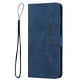 thumbnail image 1 of Mantto Flip Magnetic Wallet Phone Case for iPhone 13 Pro Max 6.7 Inch, Hand Strap Card Slot Holder TPU Skin Feel Leather Cover Case, Blue, 1 of 10