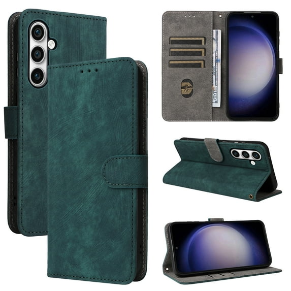 Mantto Flip Wallet Case for Samsung Galaxy A36 5G with RFID Blocking Credit Card Slots Holder,Magnetic Closure PU Leather Folio Kickstand with Hand Strap Shockproof Phone Cover,Green