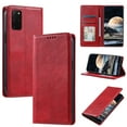 thumbnail image 1 of Mantto Flip Wallet Case for Samsung Galaxy S20 Plus, for Women Men, Magnetic Closure Folio Cover with Credit Card Holder Slots, Shockproof Durable PU Leather Kickstand Phone Case,Red, 1 of 8