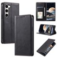 thumbnail image 1 of Mantto Flip Wallet Case for Samsung Galaxy S23 Plus, for Women Men, Magnetic Closure Folio Cover with Credit Card Holder Slots, Shockproof Durable PU Leather Kickstand Phone Case,Black, 1 of 8