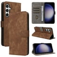 thumbnail image 1 of Mantto Flip Wallet Case for Samsung Galaxy S25 with RFID Blocking Credit Card Slots Holder,Magnetic Closure PU Leather Folio Kickstand with Hand Strap Shockproof Phone Cover,Brown, 1 of 10