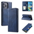 thumbnail image 1 of Mantto Flip Wallet Case for iPhone 12/12 Pro, for Women Men, Magnetic Closure Folio Cover with Credit Card Holder Slots, Shockproof Durable PU Leather Kickstand Phone Case,Blue, 1 of 8