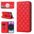 thumbnail image 1 of Mantto Flip Wallet Case for iPhone 14 Pro,Compatible with MagSafe Charging,Cover with RFID Blocking Card Holder,Fashion PU Leather Magnetic Closure Folio Flip Stand Shockproof Phone Case,Red, 1 of 10