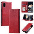 thumbnail image 1 of Mantto Flip Wallet Case for iPhone X/XS, for Women Men, Magnetic Closure Folio Cover with Credit Card Holder Slots, Shockproof Durable PU Leather Kickstand Phone Case,Red, 1 of 8