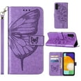 thumbnail image 1 of Mantto Galaxy A14 5G Case, Magnetic Folio Butterfly Patterned Wallet Case, Premium PU Leather with Wrist Strap Credit Card Holder Slots Kickstand Protective Cover For Samsung Galaxy A14 5G,Lightpurple, 1 of 10