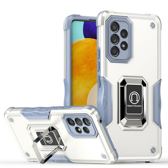 Mantto for Galaxy A53 5G Cover with Ring Kickstand, Impact-Resistant, Shockproof, Protective Bumper Magnetic with Car Mount Durable Hybrid Rugged Phone Case For Samsung Galaxy A53 5G, White