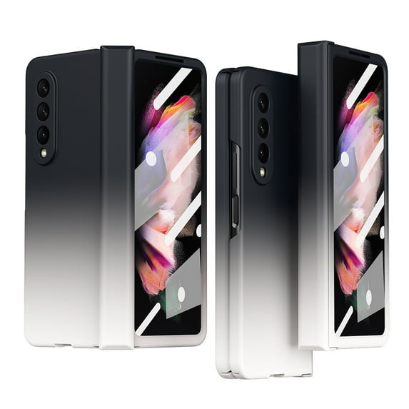 Mantto Galaxy Z Fold3 5G Case, Samsung Z Fold 3 5G Cover, Matte Hard PC Back Case Shockproof Cover for Samsung Galaxy Z Fold3 5G, Black/White