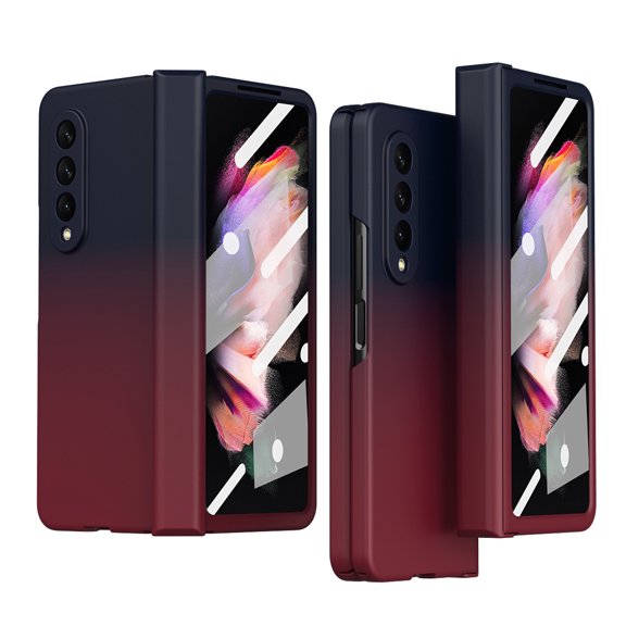 Mantto Galaxy Z Fold3 5G Case, Samsung Z Fold 3 5G Cover, Matte Hard PC Back Case Shockproof Cover for Samsung Galaxy Z Fold3 5G, Blue/Red