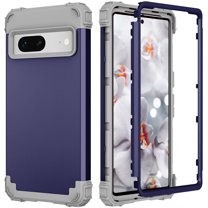 Mantto for Google Pixel 7 Case, 3 in 1 Heavy Duty Rugged Hybrid Anti Slip Shockproof Hard PC Cover Soft Silicone Bumper Non-Slip Protective Phone Case Cover for Google Pixel 7,Darkblue