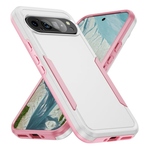 Mantto for Google Pixel 9 / 9 Pro Case, Hybrid Premium PC Protection Drop-Tested Anti-Scratch Tough Rugged Heavy Duty Dual Layer Military Protection Back Case for Google Pixel 9 / 9 Pro, White