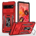 thumbnail image 1 of Mantto for Google Pixel 9 / 9 Pro Case with Kickstand, [Military Grade] Built-in 360° Rotate Ring Kickstand Magnetic Protection Cover Case for Google Pixel 9 / 9 Pro, Red, 1 of 7