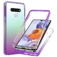 thumbnail image 1 of Mantto LG Stylo 6 Case, Front & Back 360 degree Full Body Protective Gradient Color Bumper Shockproof Slim Hybrid Back Soft Silicone Rubber TPU Bumper Clear Phone Case for LG Stylo 6 Case - Purple, 1 of 8