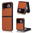 thumbnail image 1 of Mantto Leather Case for Samsung Galaxy Z Flip 4, Slim Luxury PU Leather Folding Cover with Magnetic Attraction Soft Silicone Shockproof Protective Case for Samsung Galaxy Z Flip 4,Brown, 1 of 8