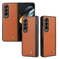 thumbnail image 1 of Mantto Leather Case for Samsung Galaxy Z fold 4, Elegant Luxury Back Folding Slim Case with Magnetic Attraction Soft Silicone Shockproof Front Frame Protection Folio Cover for Samsung Z Fold4,Brown, 1 of 8