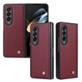 thumbnail image 1 of Mantto Leather Case for Samsung Galaxy Z fold 4, Elegant Luxury Back Folding Slim Case with Magnetic Attraction Soft Silicone Shockproof Front Frame Protection Folio Cover for Samsung Z Fold4,Winered, 1 of 8