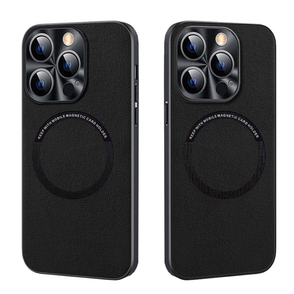 Mantto Leather Case for iPhone 12 6.1 Inch Luxury Slim Thin Case Magnetic MagSafe Charging Scratch Resistant Shockproof Full Body Protective Case for iPhone 12,Black