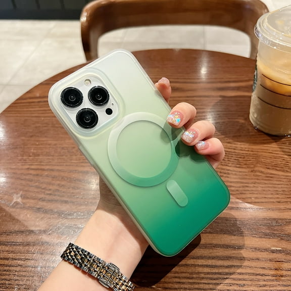 Mantto Magnetic Case for Apple iPhone 14 Pro Max 6.7 inch,Compatible with MagSafe Charging,Shockproof Protective Case Gradient Matte Translucent Lightweight Ultra Thin Phone Cover,Green